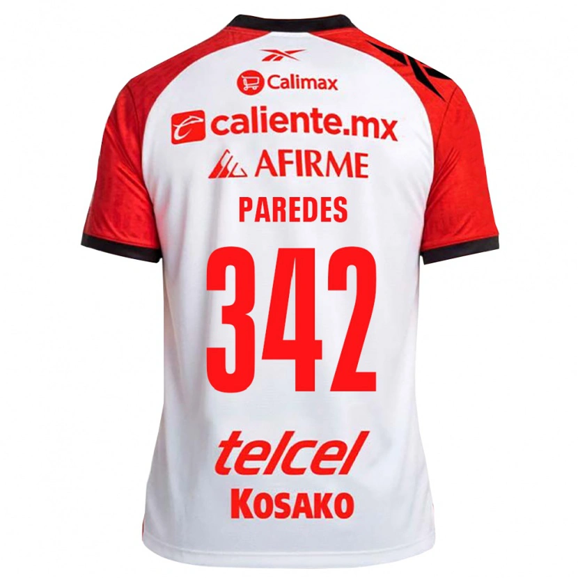 Danxen Enfant Maillot Santiago Paredes #342 Rouge Blanc Noir Tenues Extérieur 2026/27 T-Shirt