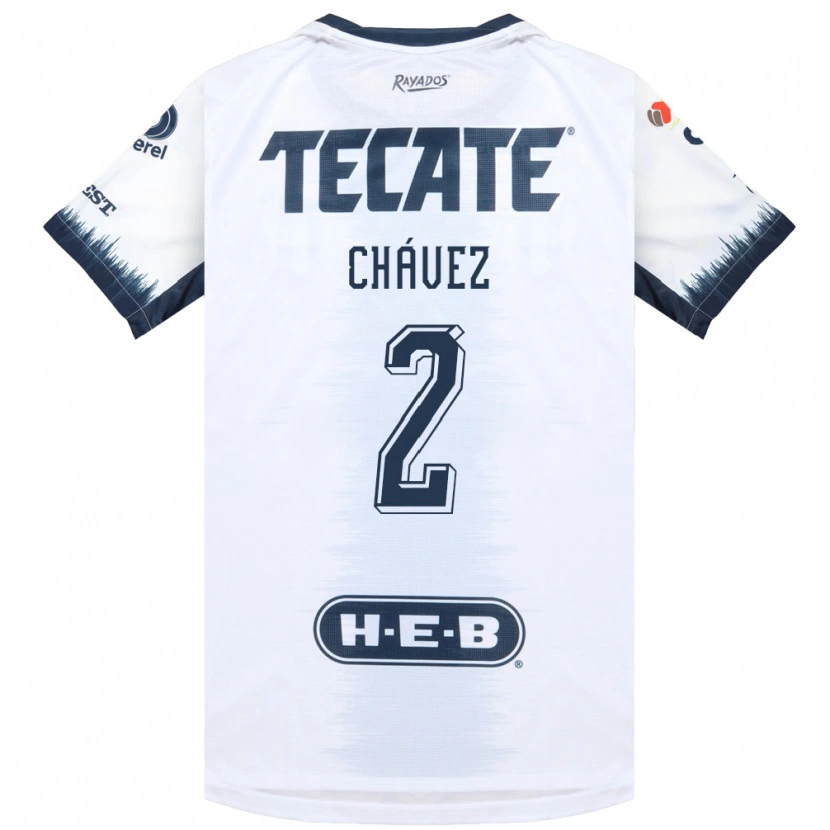 Danxen Enfant Maillot Ricardo Chávez #2 Blanc Bleu Encre Rouge Tenues Extérieur 2026/27 T-Shirt