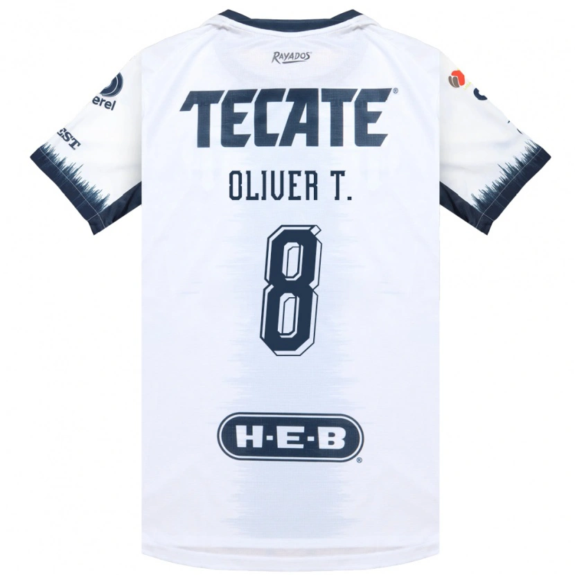 Danxen Enfant Maillot Óliver Torres #8 Blanc Bleu Encre Rouge Tenues Extérieur 2026/27 T-Shirt