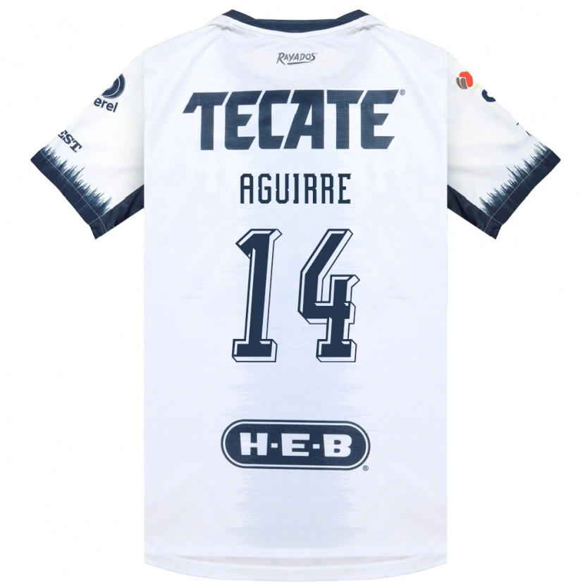 Danxen Enfant Maillot Érick Aguirre #14 Blanc Bleu Encre Rouge Tenues Extérieur 2026/27 T-Shirt