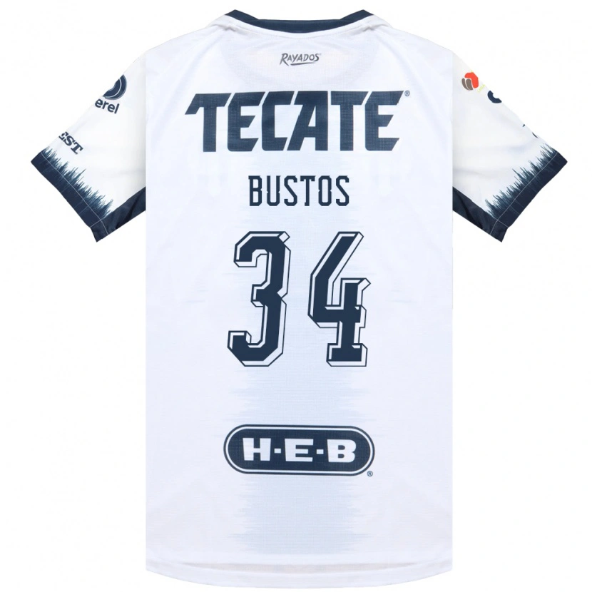 Danxen Enfant Maillot César Bustos #34 Blanc Bleu Encre Rouge Tenues Extérieur 2026/27 T-Shirt