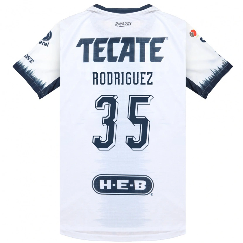 Danxen Enfant Maillot Sebastián Rodríguez #35 Blanc Bleu Encre Rouge Tenues Extérieur 2026/27 T-Shirt