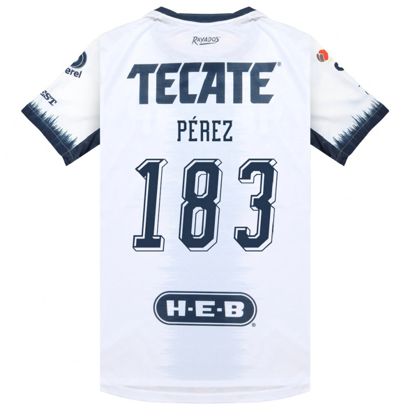 Danxen Enfant Maillot Santiago Pérez #183 Blanc Bleu Encre Rouge Tenues Extérieur 2026/27 T-Shirt