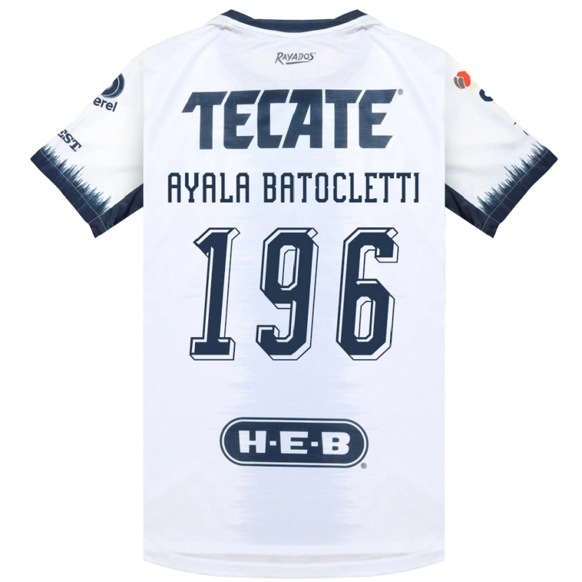 Danxen Enfant Maillot Nahuel Ayala Batocletti #196 Blanc Bleu Encre Rouge Tenues Extérieur 2026/27 T-Shirt