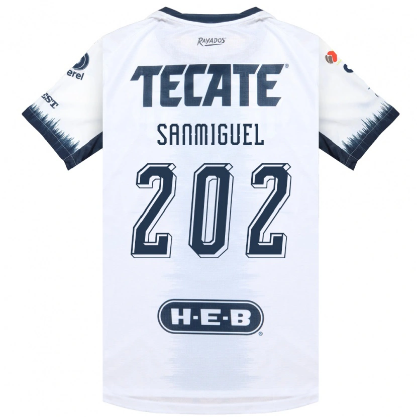 Danxen Enfant Maillot Carlos Sanmiguel #202 Blanc Bleu Encre Rouge Tenues Extérieur 2026/27 T-Shirt