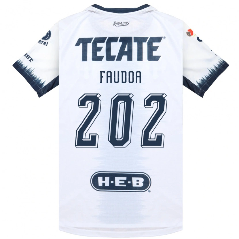 Danxen Enfant Maillot Juan Faudoa #202 Blanc Bleu Encre Rouge Tenues Extérieur 2026/27 T-Shirt