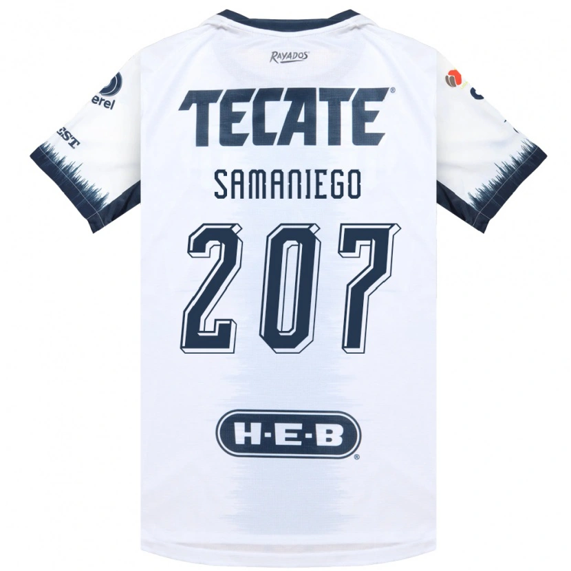 Danxen Enfant Maillot Guillermo Samaniego #207 Blanc Bleu Encre Rouge Tenues Extérieur 2026/27 T-Shirt