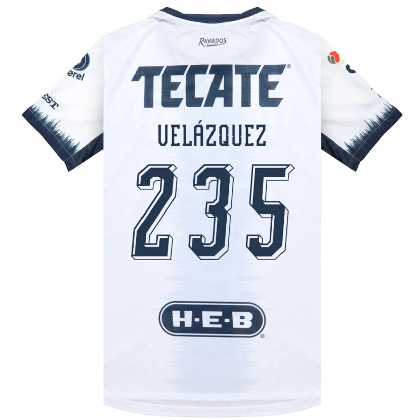 Danxen Enfant Maillot Álvaro Velázquez #235 Blanc Bleu Encre Rouge Tenues Extérieur 2026/27 T-Shirt