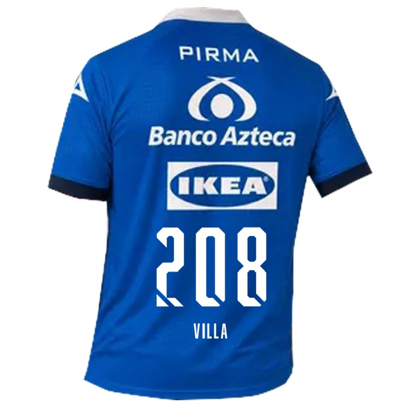 Danxen Enfant Maillot Patrick Villa #208 Bleu Blanc Tenues Extérieur 2026/27 T-Shirt
