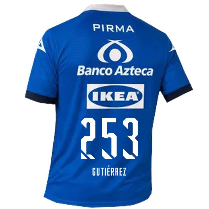 Danxen Enfant Maillot Santiago Gutiérrez #253 Bleu Blanc Tenues Extérieur 2026/27 T-Shirt