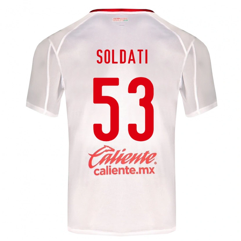 Danxen Enfant Maillot Carlo Soldati #53 Blanc Vert Rouge Tenues Extérieur 2026/27 T-Shirt