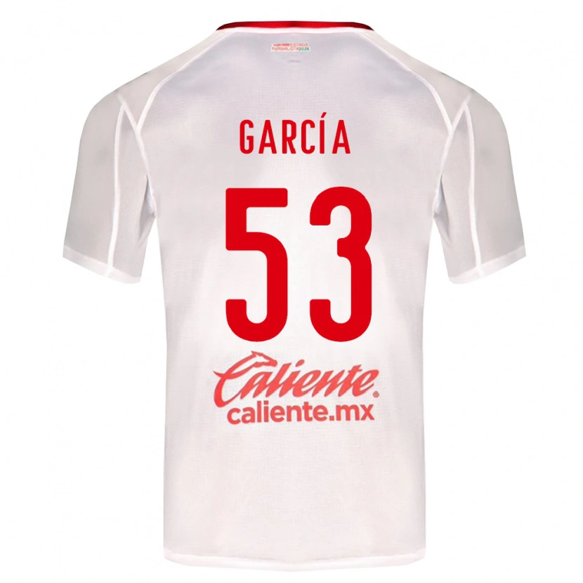 Danxen Enfant Maillot Uziel García #53 Blanc Vert Rouge Tenues Extérieur 2026/27 T-Shirt