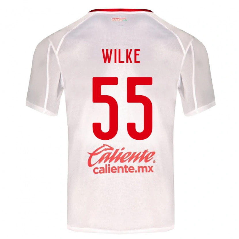 Danxen Enfant Maillot Teun Wilke #55 Blanc Vert Rouge Tenues Extérieur 2026/27 T-Shirt
