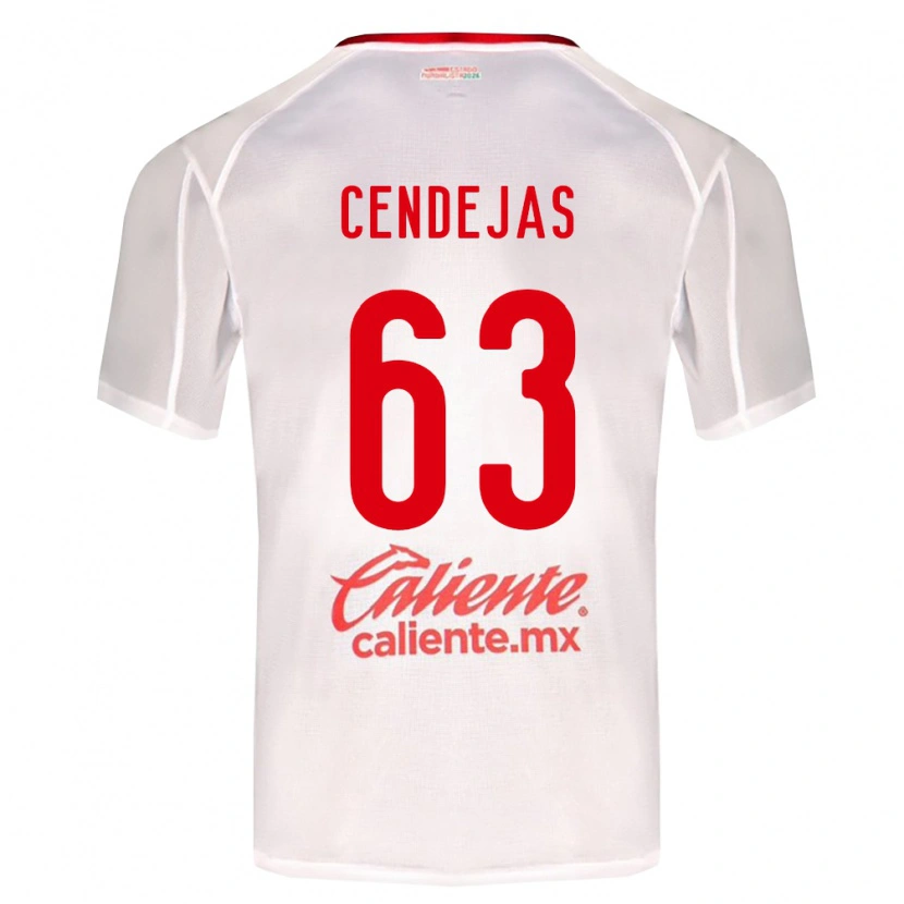 Danxen Enfant Maillot Matías Cendejas #63 Blanc Vert Rouge Tenues Extérieur 2026/27 T-Shirt