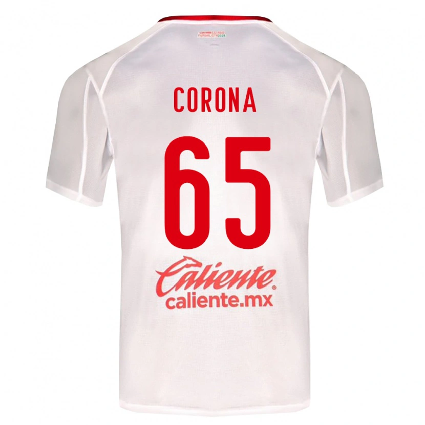 Danxen Enfant Maillot Carlos Corona #65 Blanc Vert Rouge Tenues Extérieur 2026/27 T-Shirt