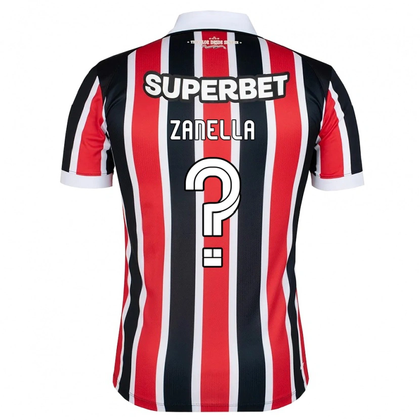 Danxen Enfant Maillot Matheus Zanella #0 Rouge Blanc Noir Tenues Extérieur 2026/27 T-Shirt