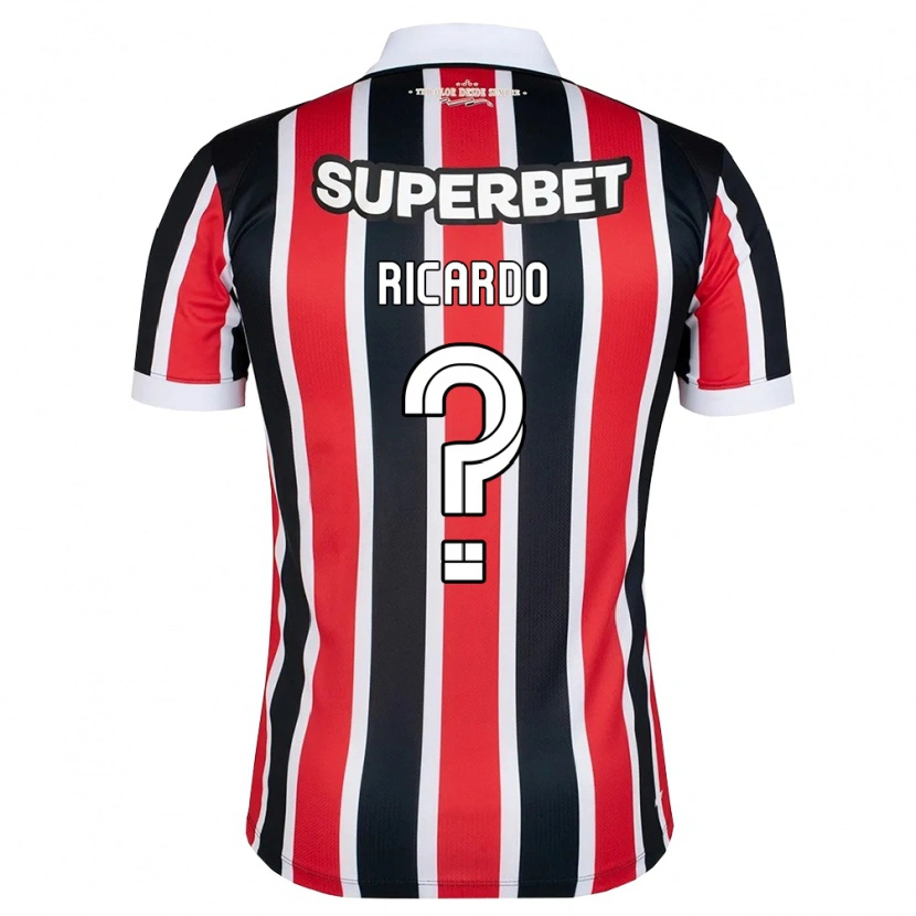 Danxen Enfant Maillot João Ricardo #0 Rouge Blanc Noir Tenues Extérieur 2026/27 T-Shirt