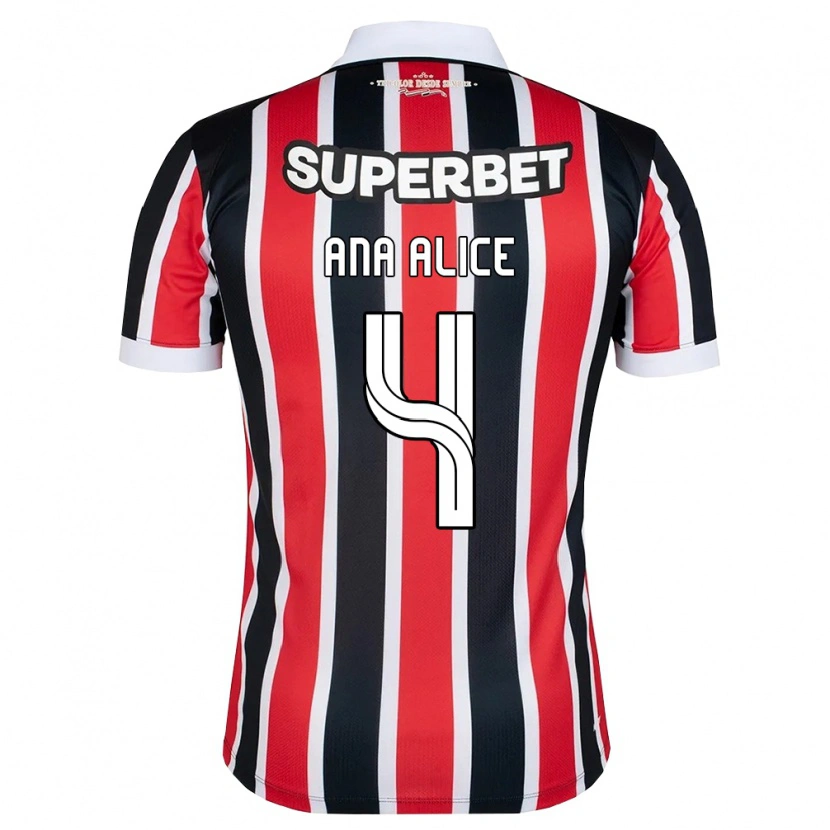 Danxen Enfant Maillot Ana Alice Luciano Da Silva #4 Rouge Blanc Noir Tenues Extérieur 2026/27 T-Shirt