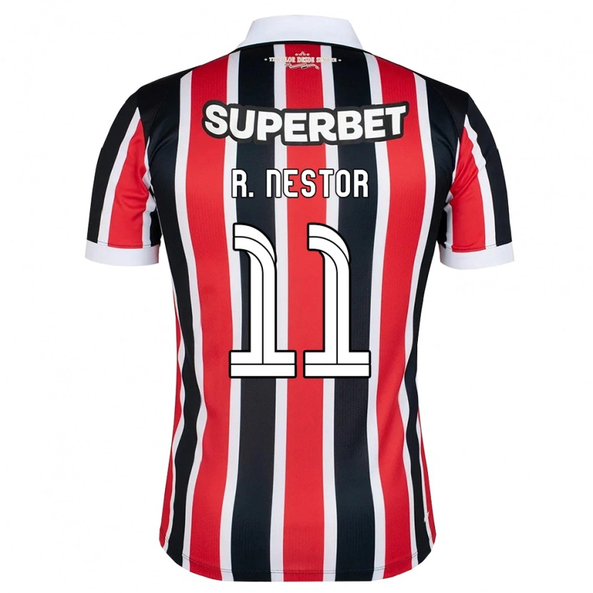 Danxen Enfant Maillot Rodrigo Nestor #11 Rouge Blanc Noir Tenues Extérieur 2026/27 T-Shirt