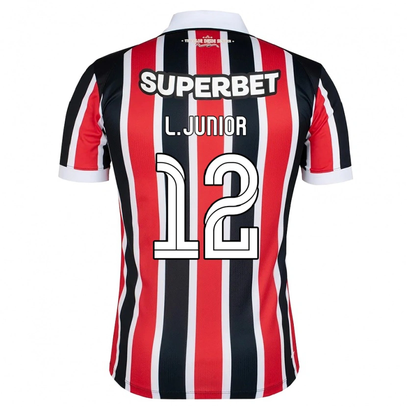 Danxen Enfant Maillot Luciano Anacleto Junior #12 Rouge Blanc Noir Tenues Extérieur 2026/27 T-Shirt