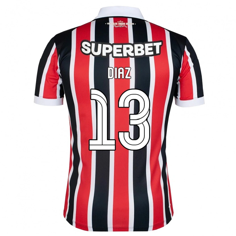 Danxen Enfant Maillot Enzo Díaz #13 Rouge Blanc Noir Tenues Extérieur 2026/27 T-Shirt