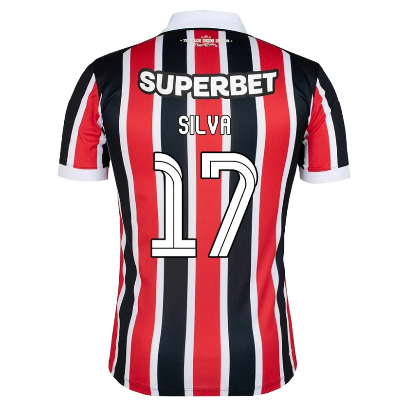 Danxen Enfant Maillot André Silva #17 Rouge Blanc Noir Tenues Extérieur 2026/27 T-Shirt