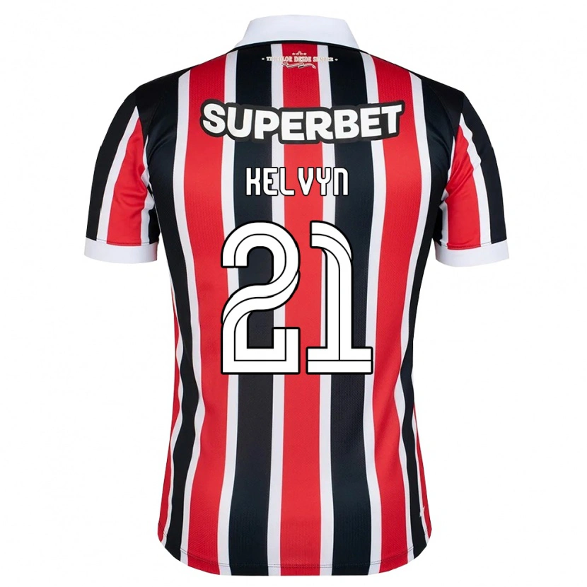 Danxen Enfant Maillot Kelvyn Da Costa Dos Reis #21 Rouge Blanc Noir Tenues Extérieur 2026/27 T-Shirt