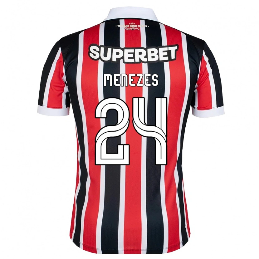 Danxen Enfant Maillot Matheus Menezes #24 Rouge Blanc Noir Tenues Extérieur 2026/27 T-Shirt