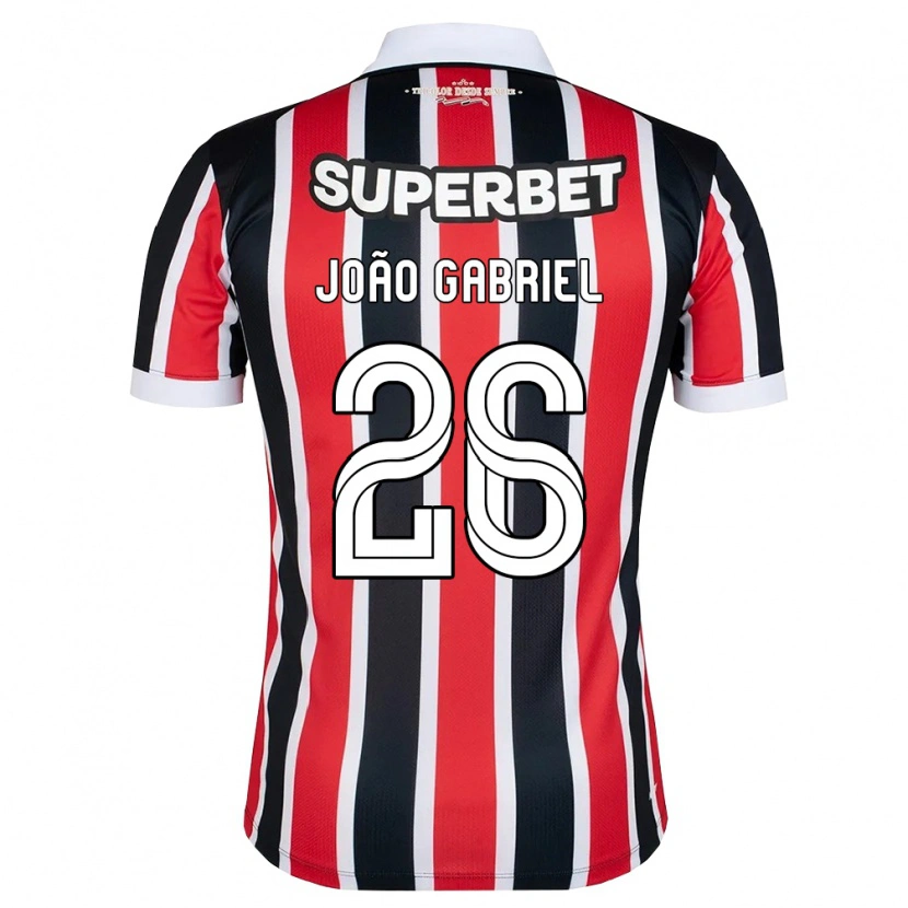 Danxen Enfant Maillot João Gabriel #26 Rouge Blanc Noir Tenues Extérieur 2026/27 T-Shirt