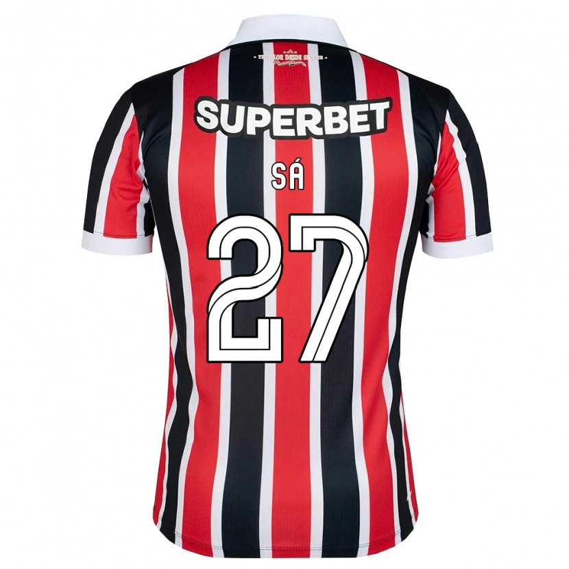 Danxen Enfant Maillot Victor Sá #27 Rouge Blanc Noir Tenues Extérieur 2026/27 T-Shirt