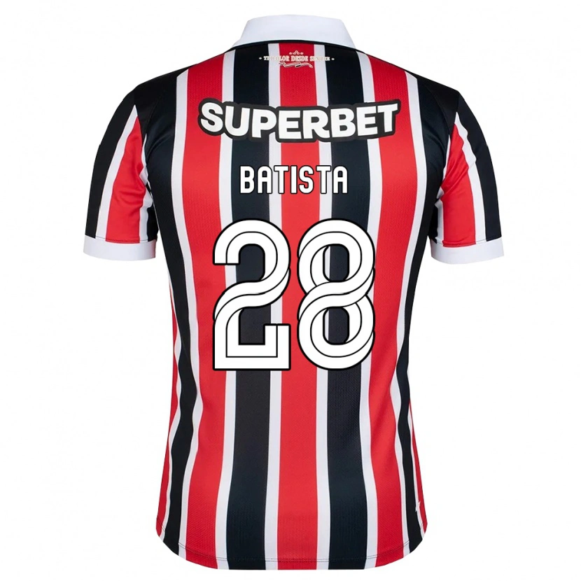 Danxen Enfant Maillot Guilherme Batista #28 Rouge Blanc Noir Tenues Extérieur 2026/27 T-Shirt