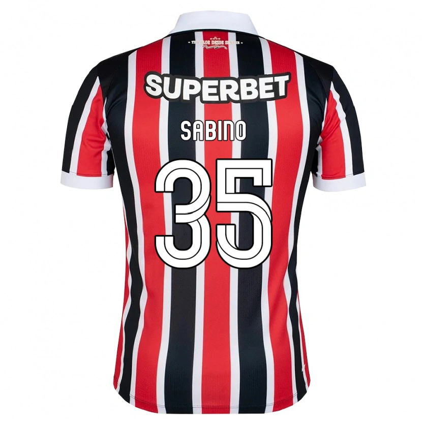 Danxen Enfant Maillot José Sabino Chagas Monteiro #35 Rouge Blanc Noir Tenues Extérieur 2026/27 T-Shirt