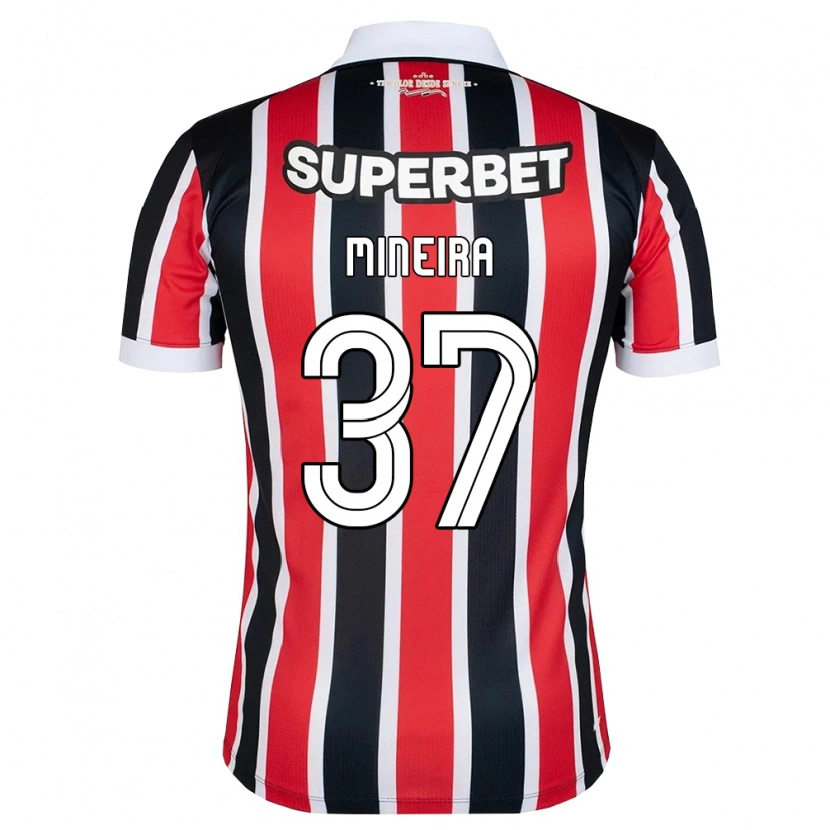 Danxen Enfant Maillot Rafa Mineira #37 Rouge Blanc Noir Tenues Extérieur 2026/27 T-Shirt
