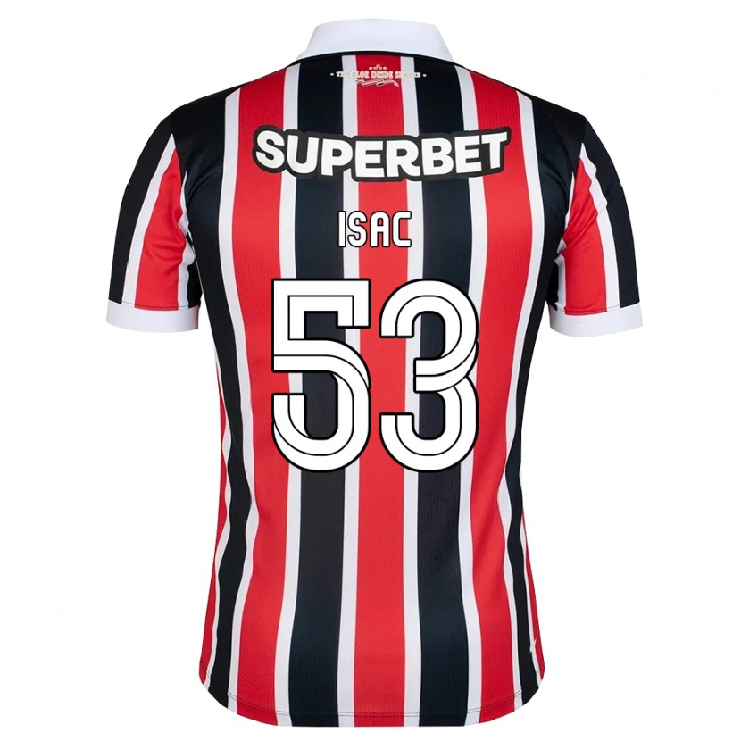 Danxen Enfant Maillot Isac Silvestre Da Silva #53 Rouge Blanc Noir Tenues Extérieur 2026/27 T-Shirt