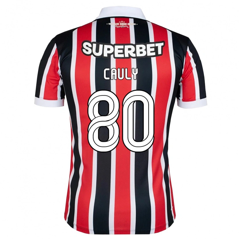 Danxen Enfant Maillot Cauly Oliveira Souza #80 Rouge Blanc Noir Tenues Extérieur 2026/27 T-Shirt