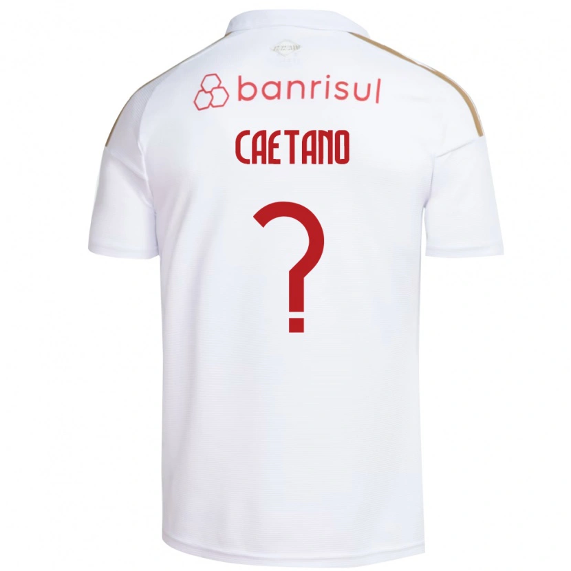 Danxen Enfant Maillot Caetano #0 Blanc Rouge Tenues Extérieur 2026/27 T-Shirt