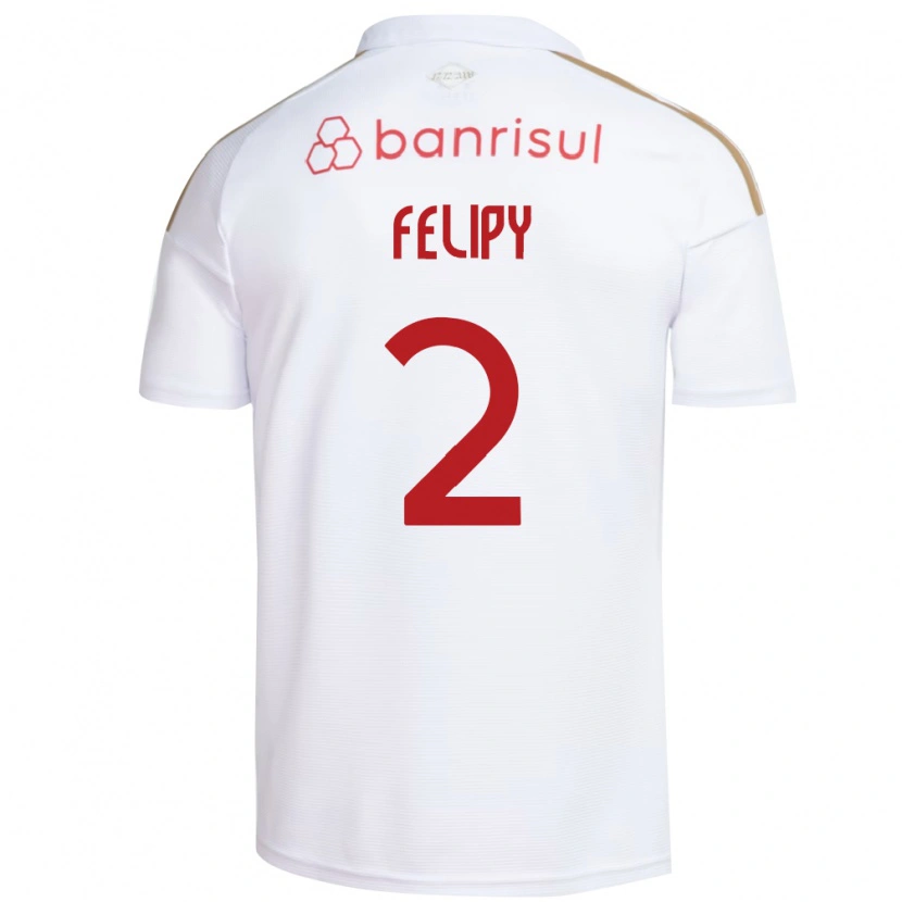 Danxen Enfant Maillot Luis Felipy #2 Blanc Rouge Tenues Extérieur 2026/27 T-Shirt