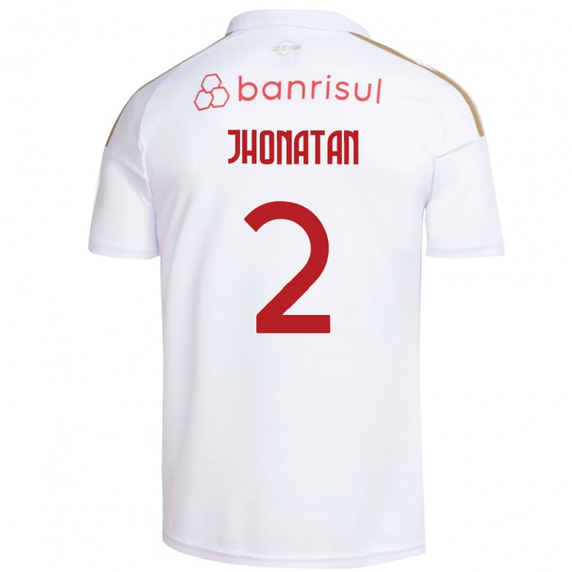 Danxen Enfant Maillot Jhonatan Almeida De Souza #2 Blanc Rouge Tenues Extérieur 2026/27 T-Shirt