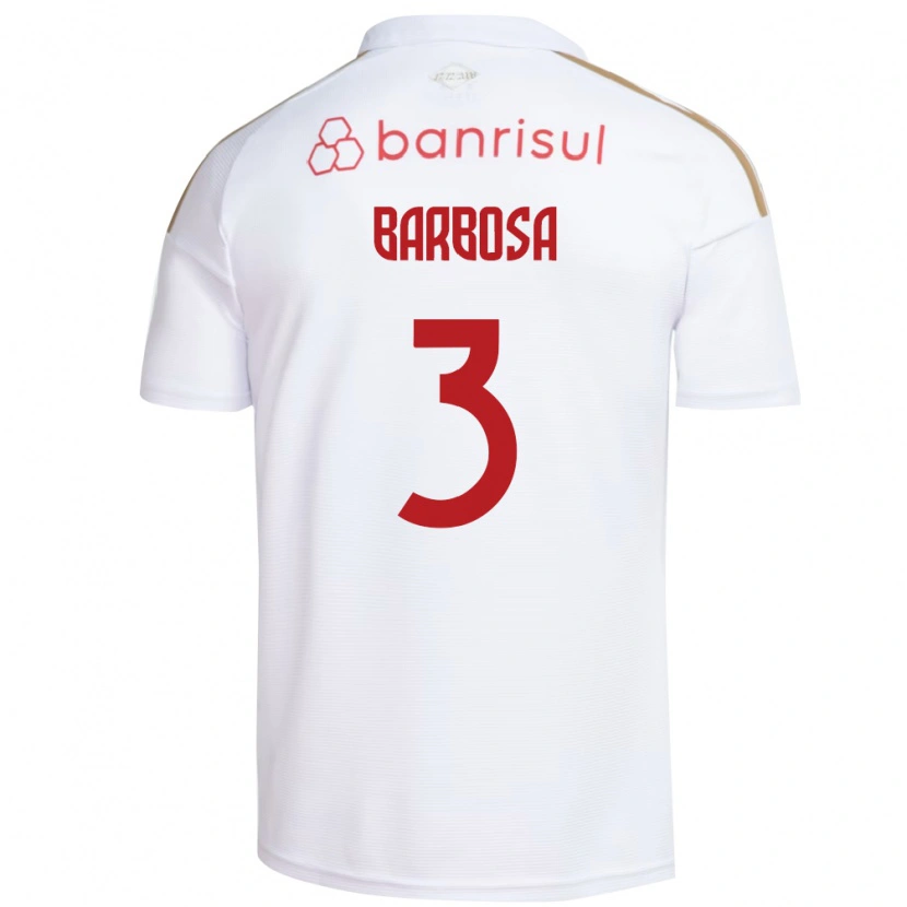 Danxen Enfant Maillot Mauricio Barbosa #3 Blanc Rouge Tenues Extérieur 2026/27 T-Shirt