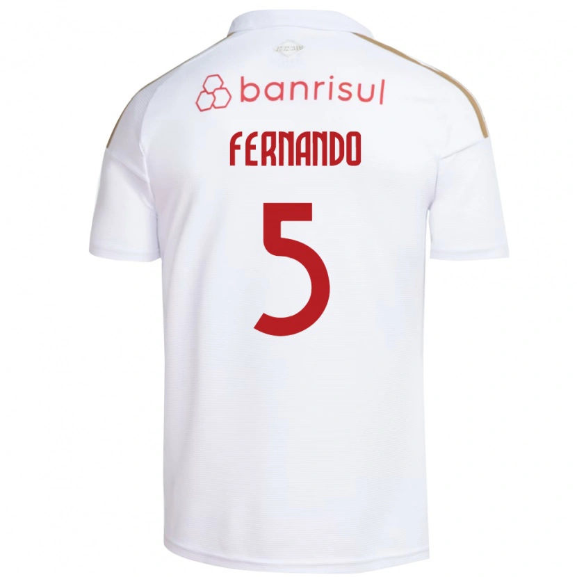 Danxen Enfant Maillot Fernando #5 Blanc Rouge Tenues Extérieur 2026/27 T-Shirt
