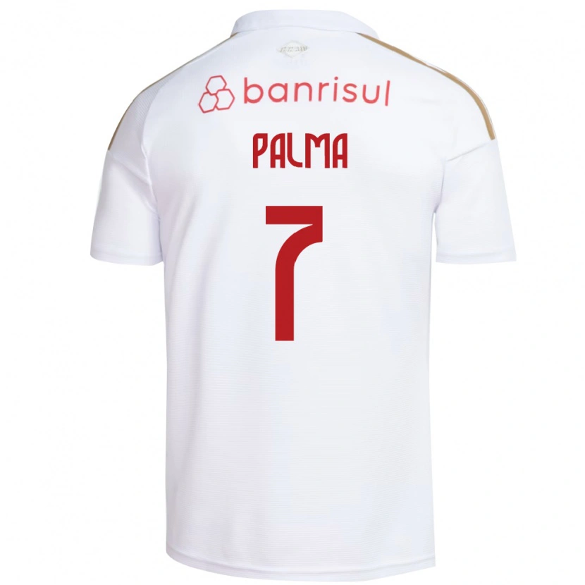 Danxen Enfant Maillot Gabriel Palma #7 Blanc Rouge Tenues Extérieur 2026/27 T-Shirt