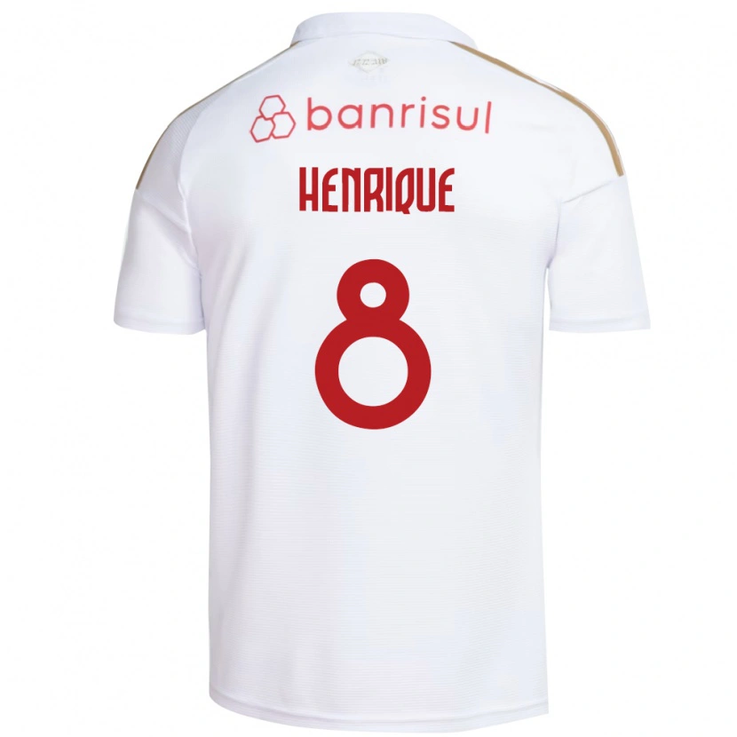 Danxen Enfant Maillot Bruno Henrique #8 Blanc Rouge Tenues Extérieur 2026/27 T-Shirt