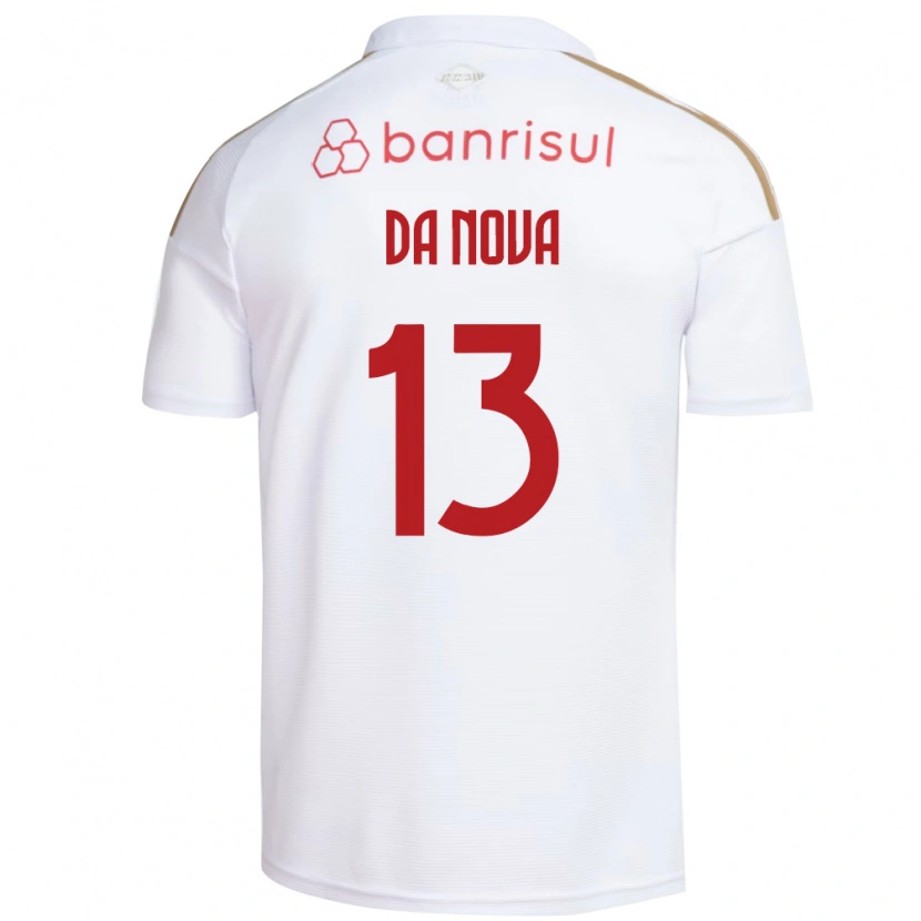 Danxen Enfant Maillot Érick Da Nova #13 Blanc Rouge Tenues Extérieur 2026/27 T-Shirt