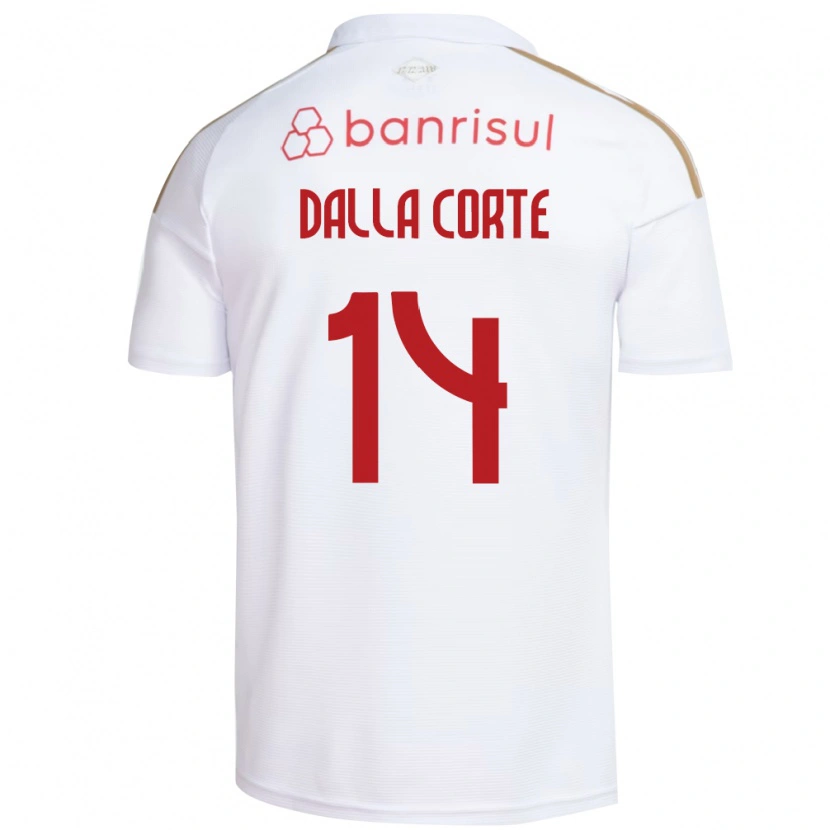 Danxen Enfant Maillot João Dalla Corte #14 Blanc Rouge Tenues Extérieur 2026/27 T-Shirt