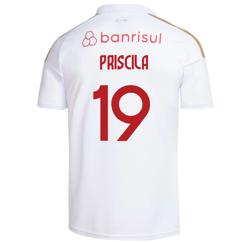 Danxen Enfant Maillot Priscila #19 Blanc Rouge Tenues Extérieur 2026/27 T-Shirt