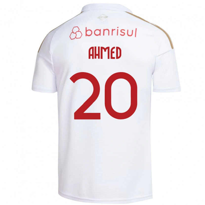 Danxen Enfant Maillot Diego Ahmed #20 Blanc Rouge Tenues Extérieur 2026/27 T-Shirt