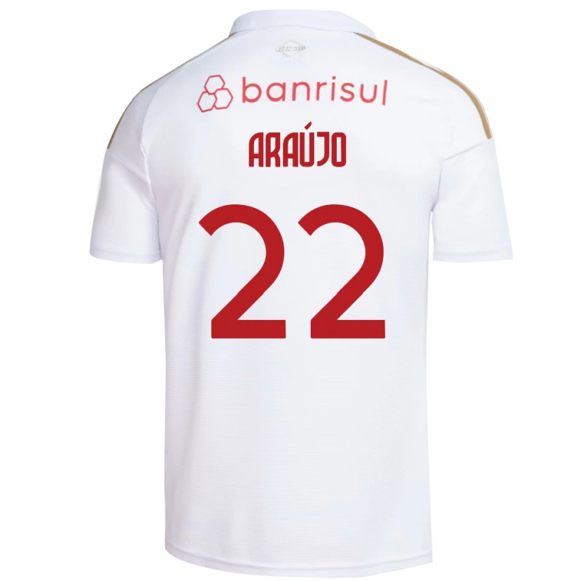 Danxen Enfant Maillot Kelwin Araújo #22 Blanc Rouge Tenues Extérieur 2026/27 T-Shirt