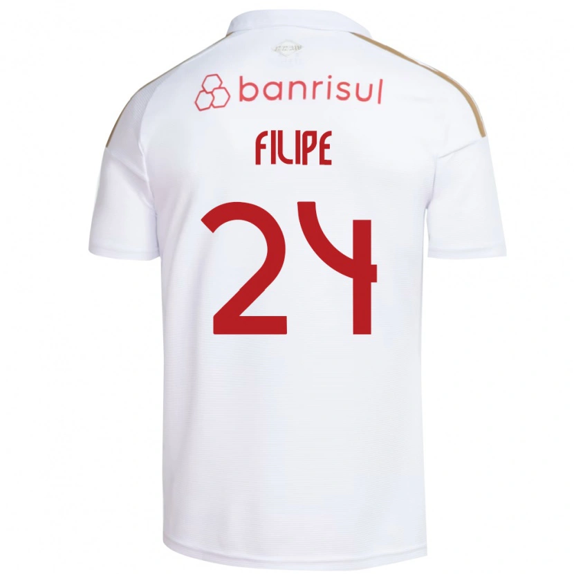 Danxen Enfant Maillot Filipe Sírio #24 Blanc Rouge Tenues Extérieur 2026/27 T-Shirt