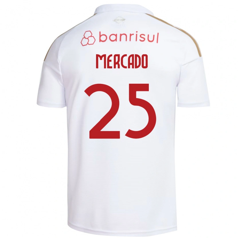 Danxen Enfant Maillot Gabriel Mercado #25 Blanc Rouge Tenues Extérieur 2026/27 T-Shirt