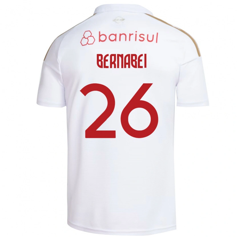 Danxen Enfant Maillot Alexandro Bernabei #26 Blanc Rouge Tenues Extérieur 2026/27 T-Shirt